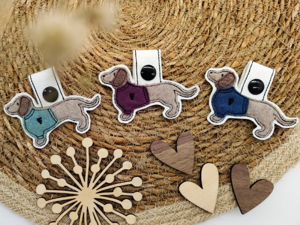 Schlüsselanhänger Dackel Liebe - ITH-Stickdatei